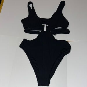 NWT CUPSHE Black One Piece Monokini Swimsuit